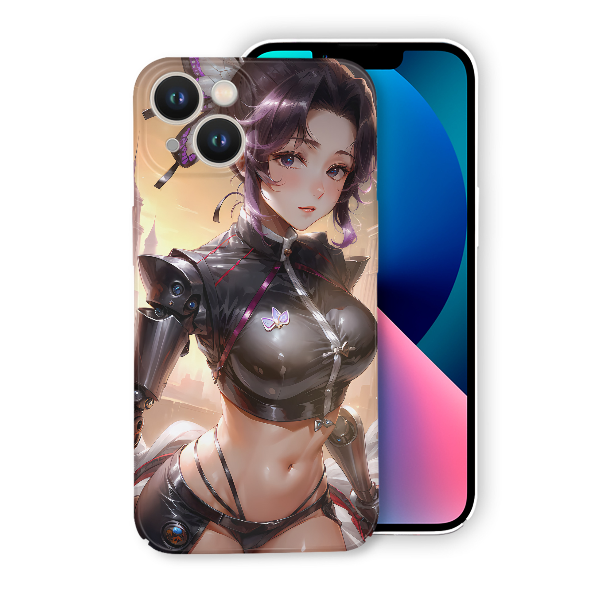 （画像用） 鬼滅の刃（きめつのやいば）蟲柱-胡蝶 しのぶ／こちょう しのぶ Kochou Shinobu 【iPhone 14シリーズ対応】ハードケース